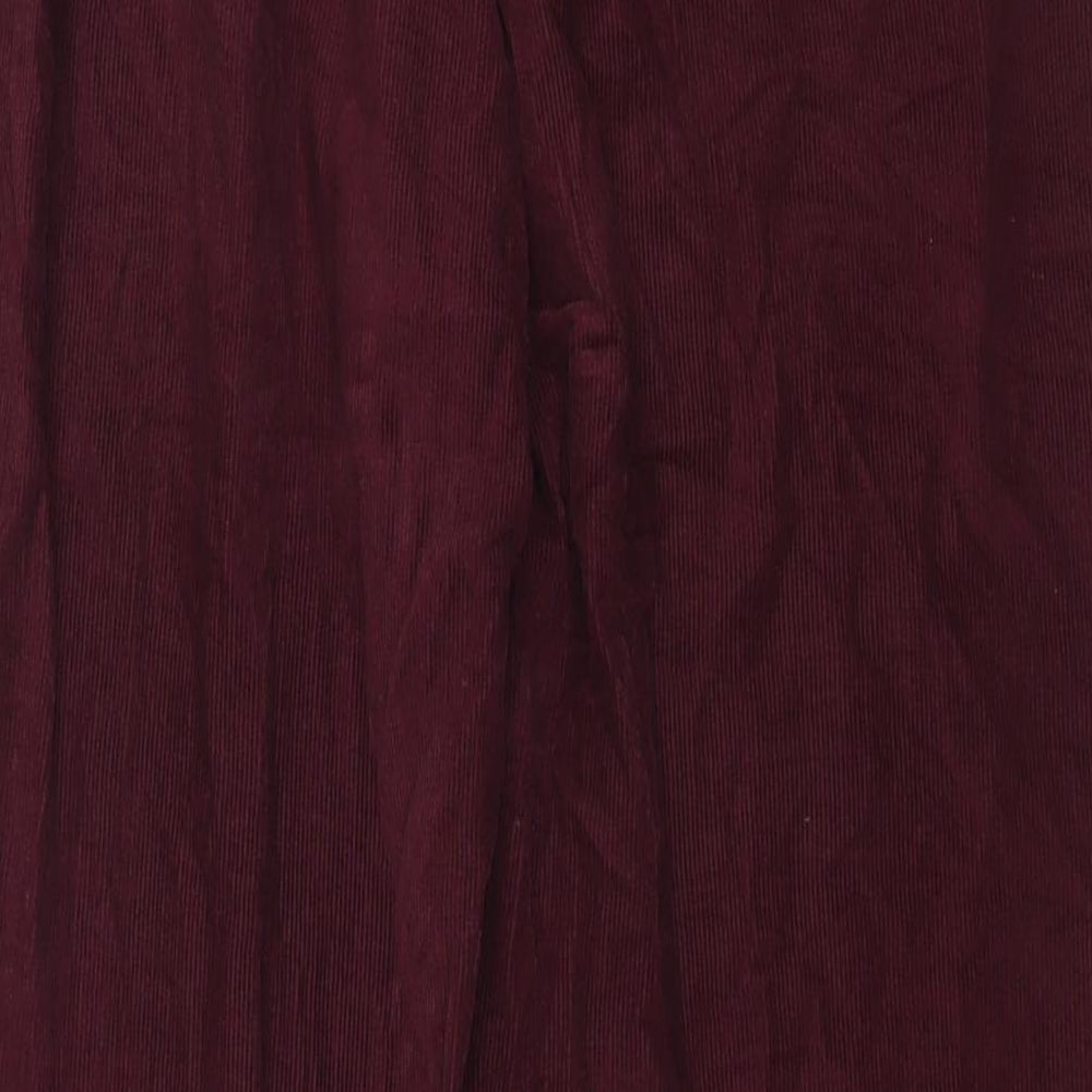 Studio Womens Red Cotton Trousers Size 14 L28 in Regular Zip