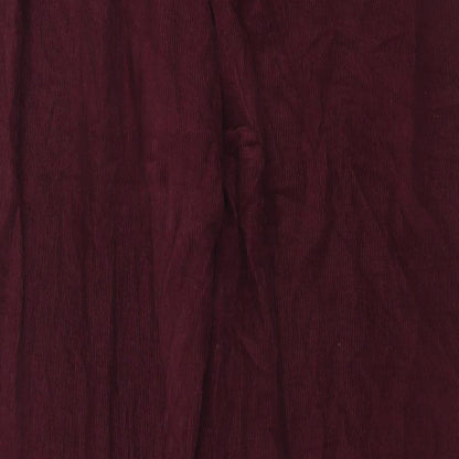 Studio Womens Red Cotton Trousers Size 14 L28 in Regular Zip