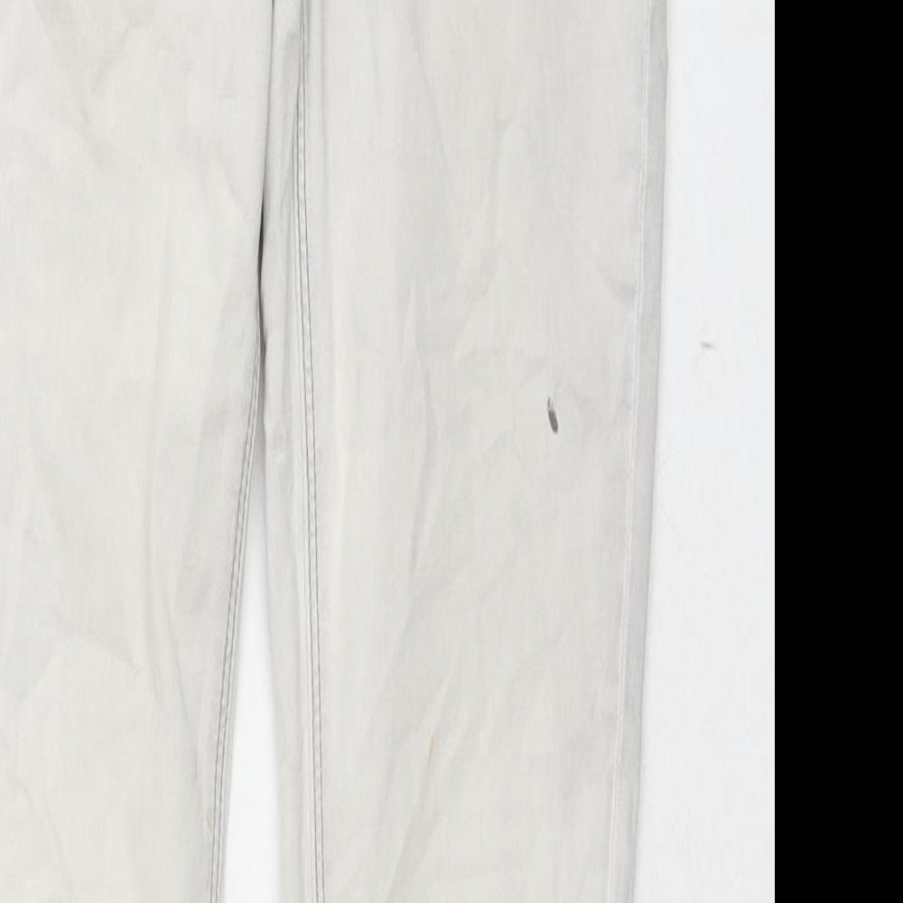 Topshop Womens Green Cotton Skinny Jeans Size 28 L30 in Regular Zip