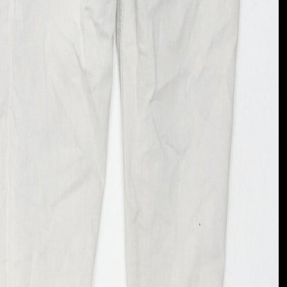 Topshop Womens Green Cotton Skinny Jeans Size 28 L30 in Regular Zip