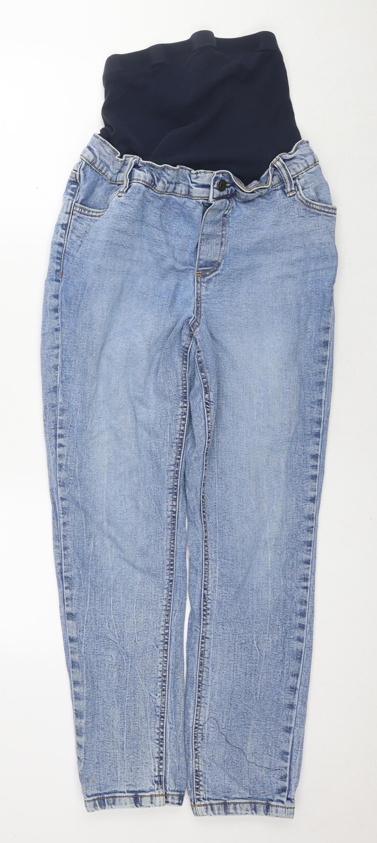 ASOS Womens Blue Cotton Mom Jeans Size 8 L28 in Regular Button