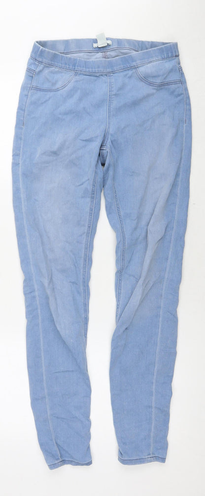 H&M Womens Blue Cotton Jegging Jeans Size 8 L30 in Regular