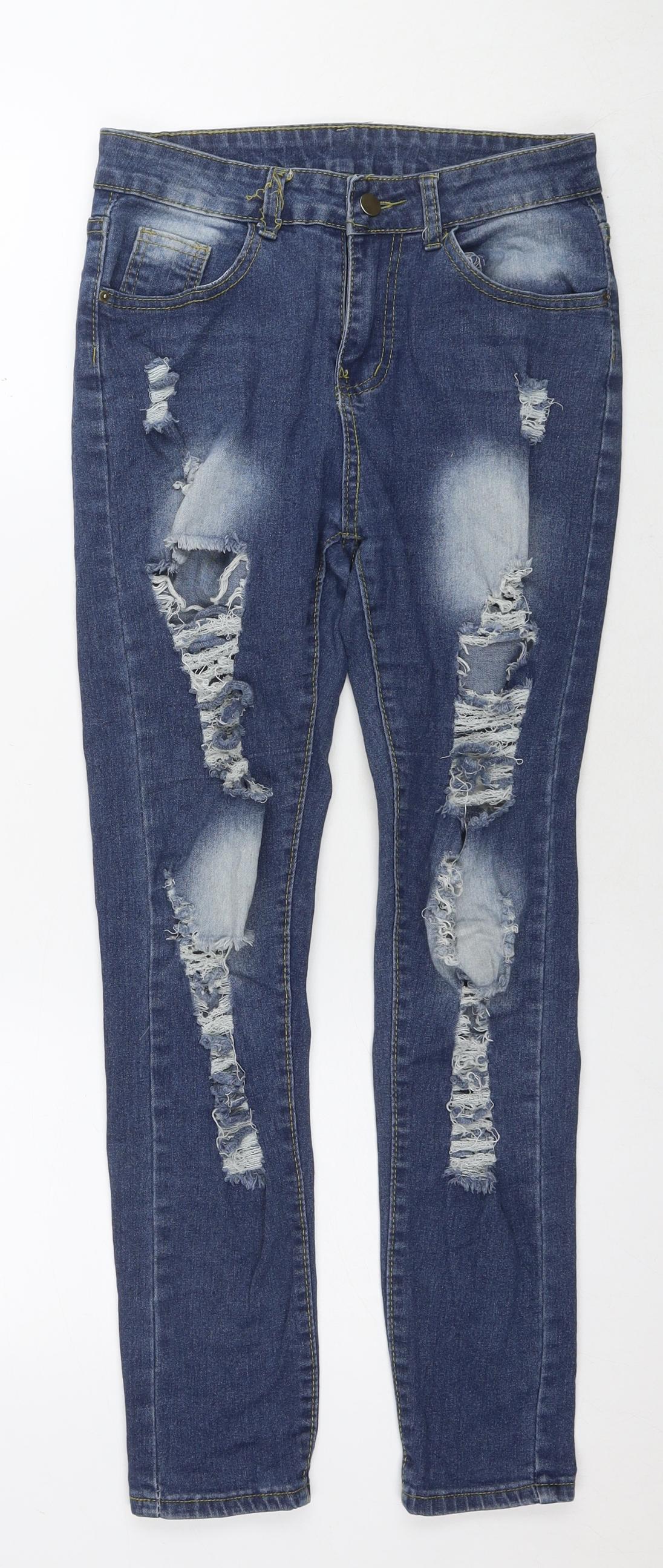 Womens UK Size S Denim Regular Fit Skinny Blue Jeans