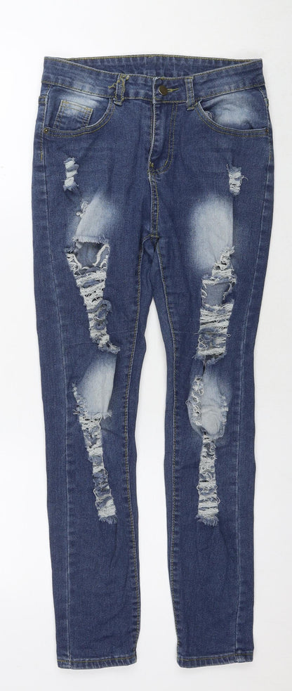 Womens UK Size S Denim Regular Fit Skinny Blue Jeans