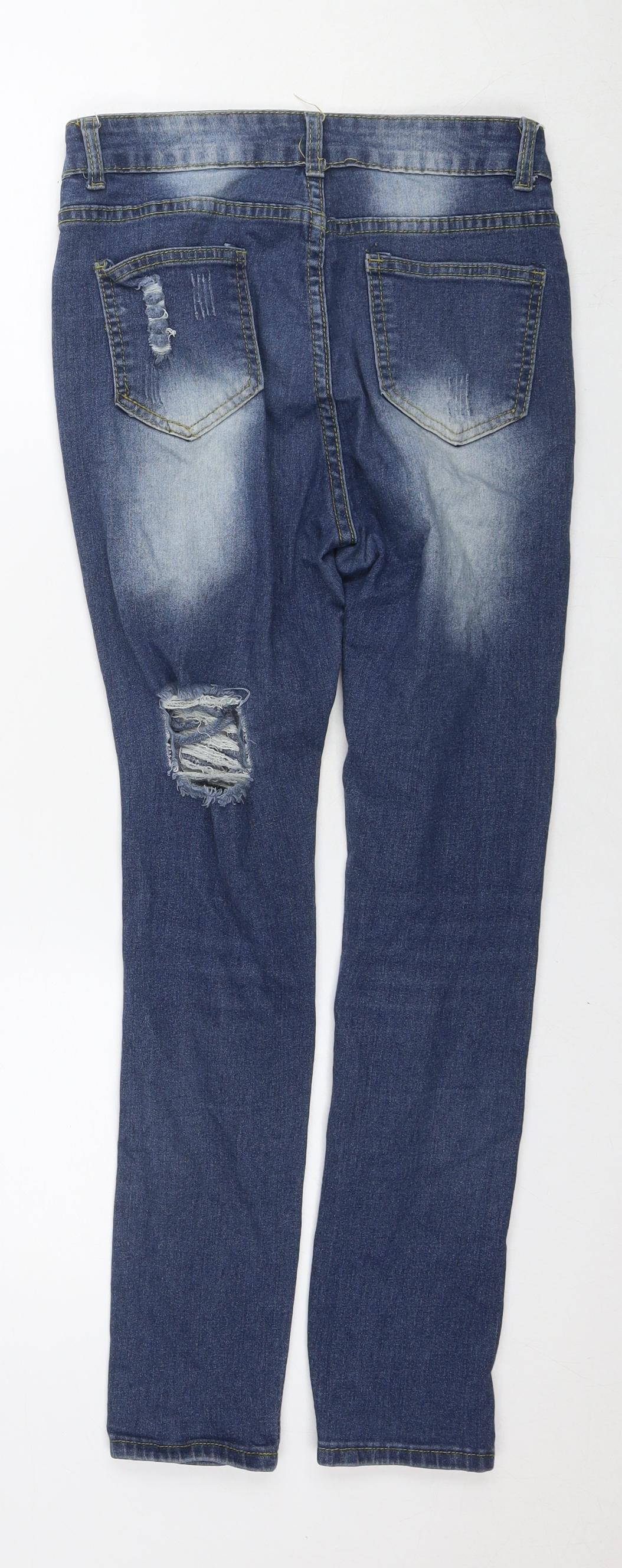 Womens UK Size S Denim Regular Fit Skinny Blue Jeans