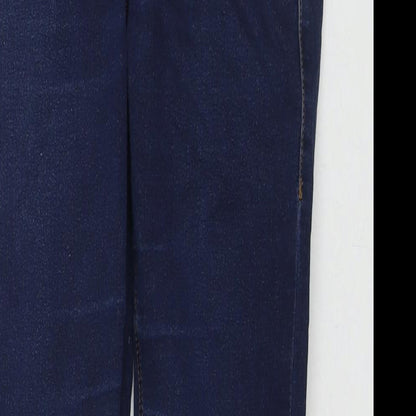 Topshop Womens Blue Cotton Skinny Jeans Size 32 in L30 in Regular Zip