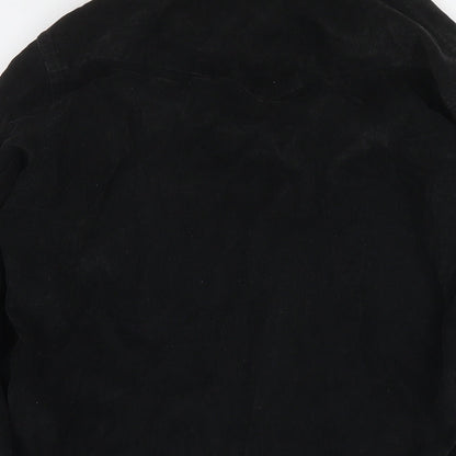 POP Mens Black Cotton Button-Up Size S Collared Snap
