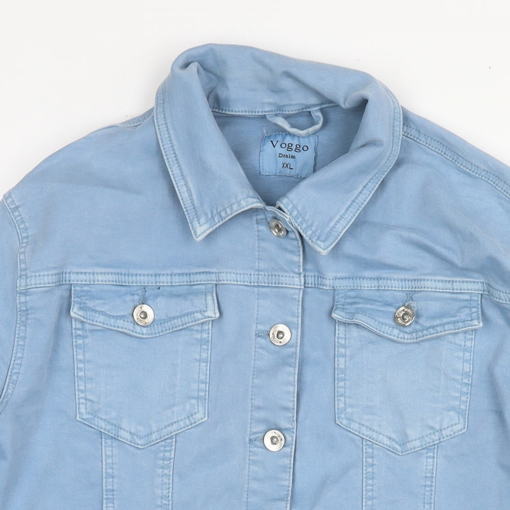 Voggo Womens Blue Jacket Size 2XL Button