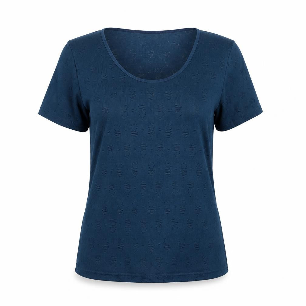 Womens UK Size L Damart Blue Basic T-Shirt
