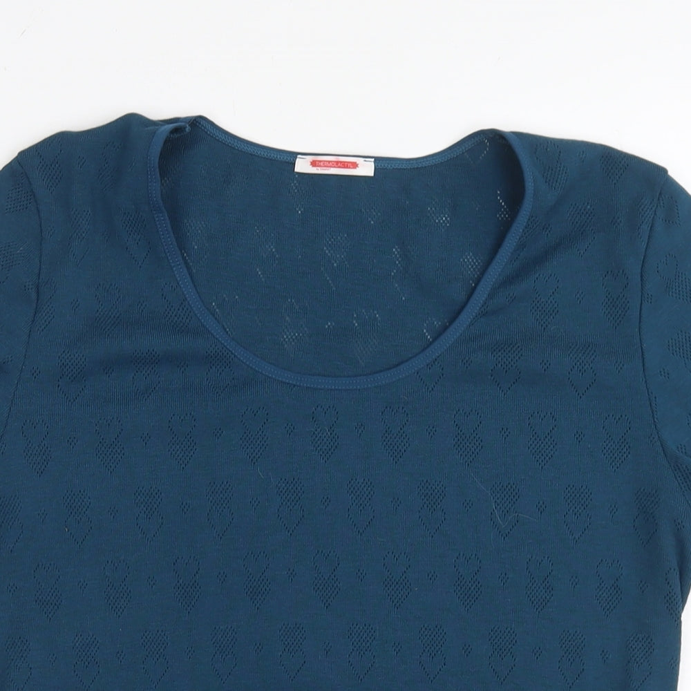 Womens UK Size L Damart Blue Basic T-Shirt