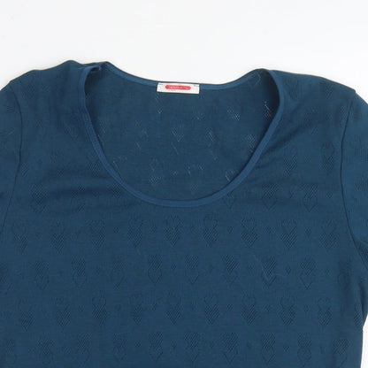 Womens UK Size L Damart Blue Basic T-Shirt
