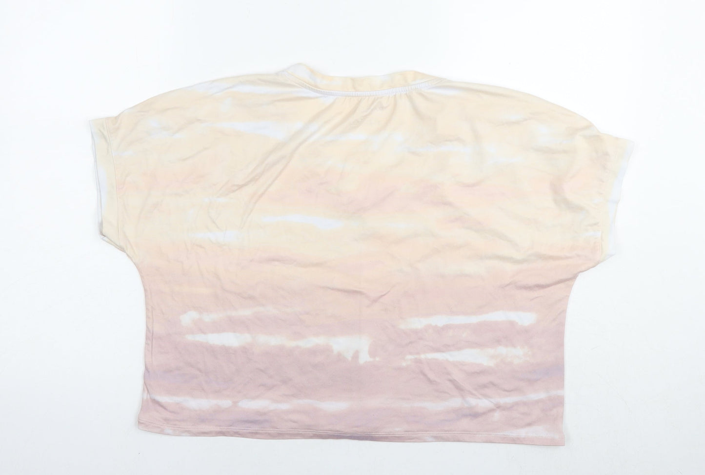 Danskin Womens Multicoloured Striped Polyester Basic T-Shirt Size XL V-Neck