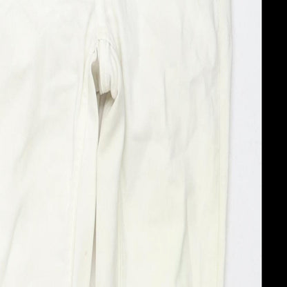 Zara Womens White Cotton Skinny Jeans Size 6 L26 in Regular Zip