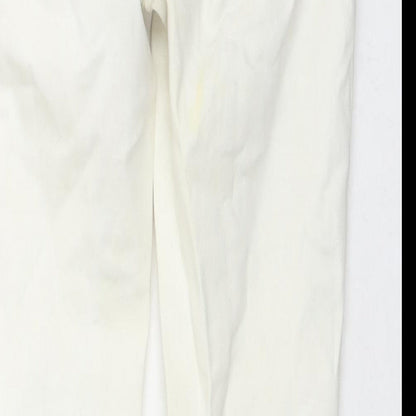 Zara Womens White Cotton Skinny Jeans Size 6 L26 in Regular Zip