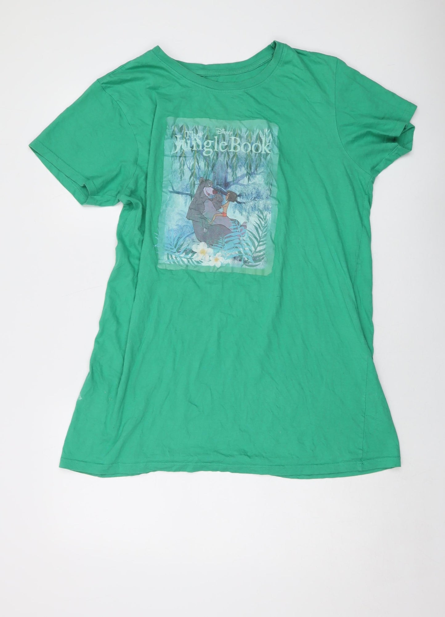 Womens UK Size 10 Disney Green Basic T-Shirt