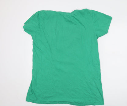 Womens UK Size 10 Disney Green Basic T-Shirt