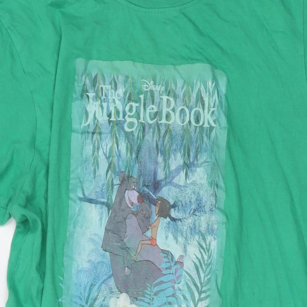 Womens UK Size 10 Disney Green Basic T-Shirt