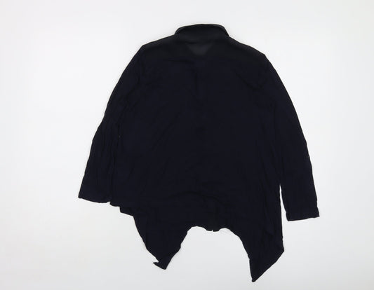 Ann Taylor Womens Blue Viscose Basic Blouse Size 2XS Collared