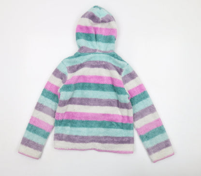 John Lewis Girls Multicoloured Striped Jacket Size 11 Years Zip