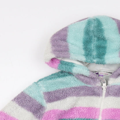 John Lewis Girls Multicoloured Striped Jacket Size 11 Years Zip
