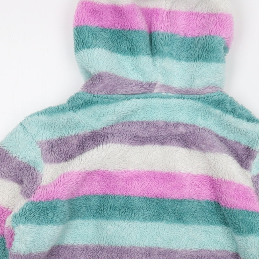 John Lewis Girls Multicoloured Striped Jacket Size 11 Years Zip