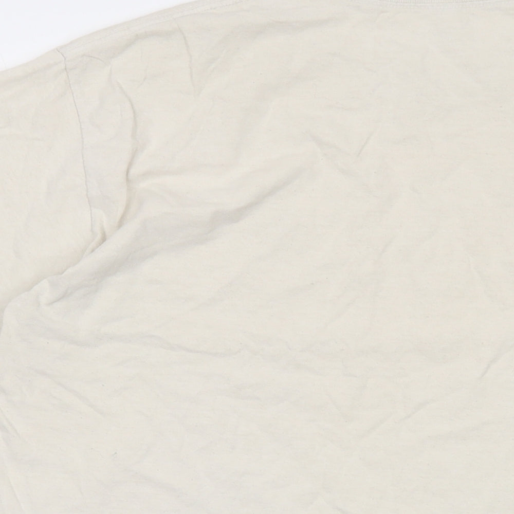 Urban Outfitters Mens Beige Cotton T-Shirt Size S Crew Neck