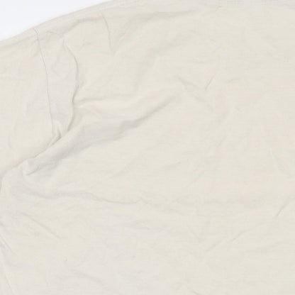 Urban Outfitters Mens Beige Cotton T-Shirt Size S Crew Neck