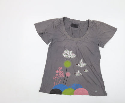 Womens UK Size M Numph Grey Basic T-Shirt
