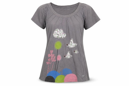Womens UK Size M Numph Grey Basic T-Shirt