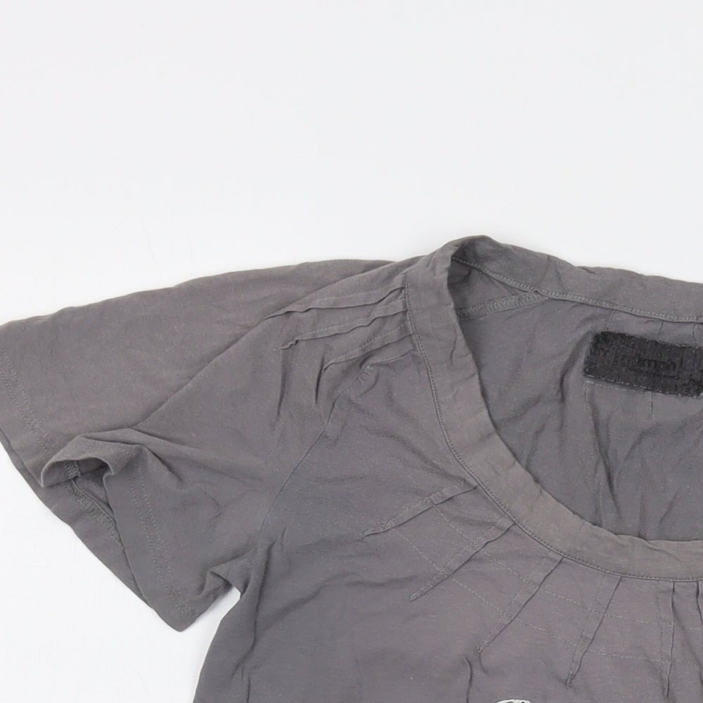 Womens UK Size M Numph Grey Basic T-Shirt