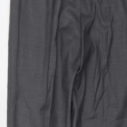 Yaly Mens Grey Polyester Trousers Size 30 in L31 in Regular Hook & Eye