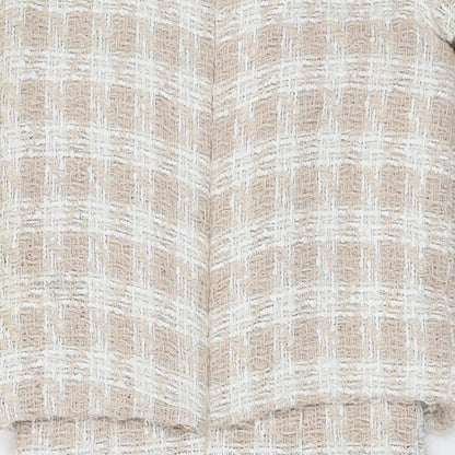 Oasis Womens Pink Check Polyester A-Line Size 8 Round Neck Zip