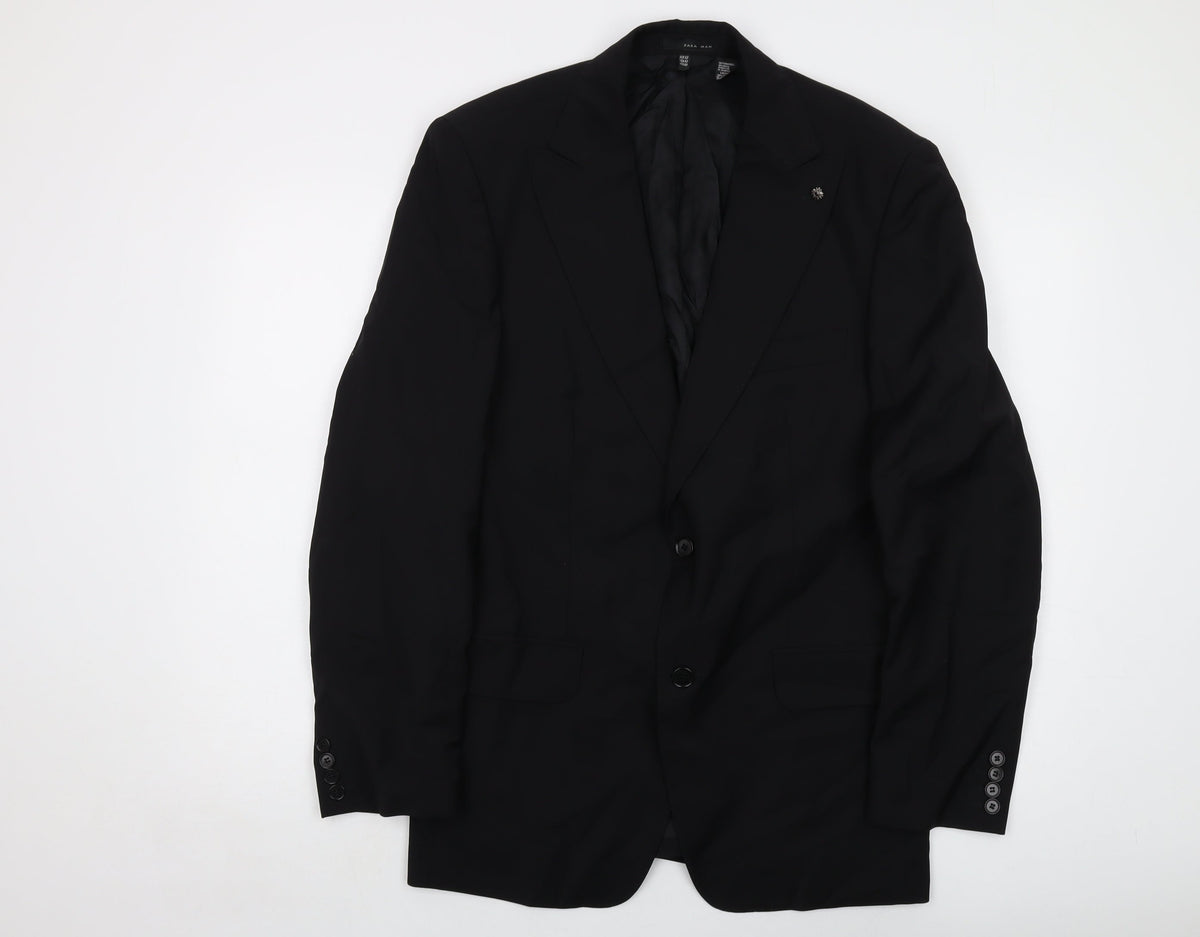 Mens UK Size 42 Zara Regular Black Suit Jacket