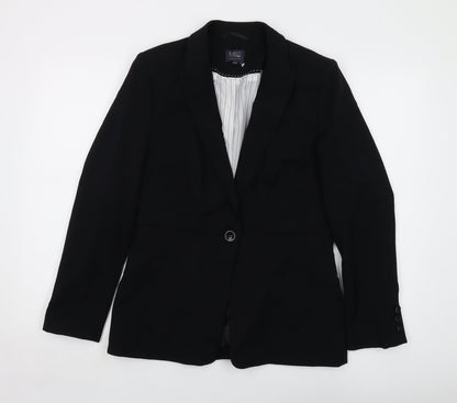 Marks and Spencer Womens Black Jacket Size 12 Button