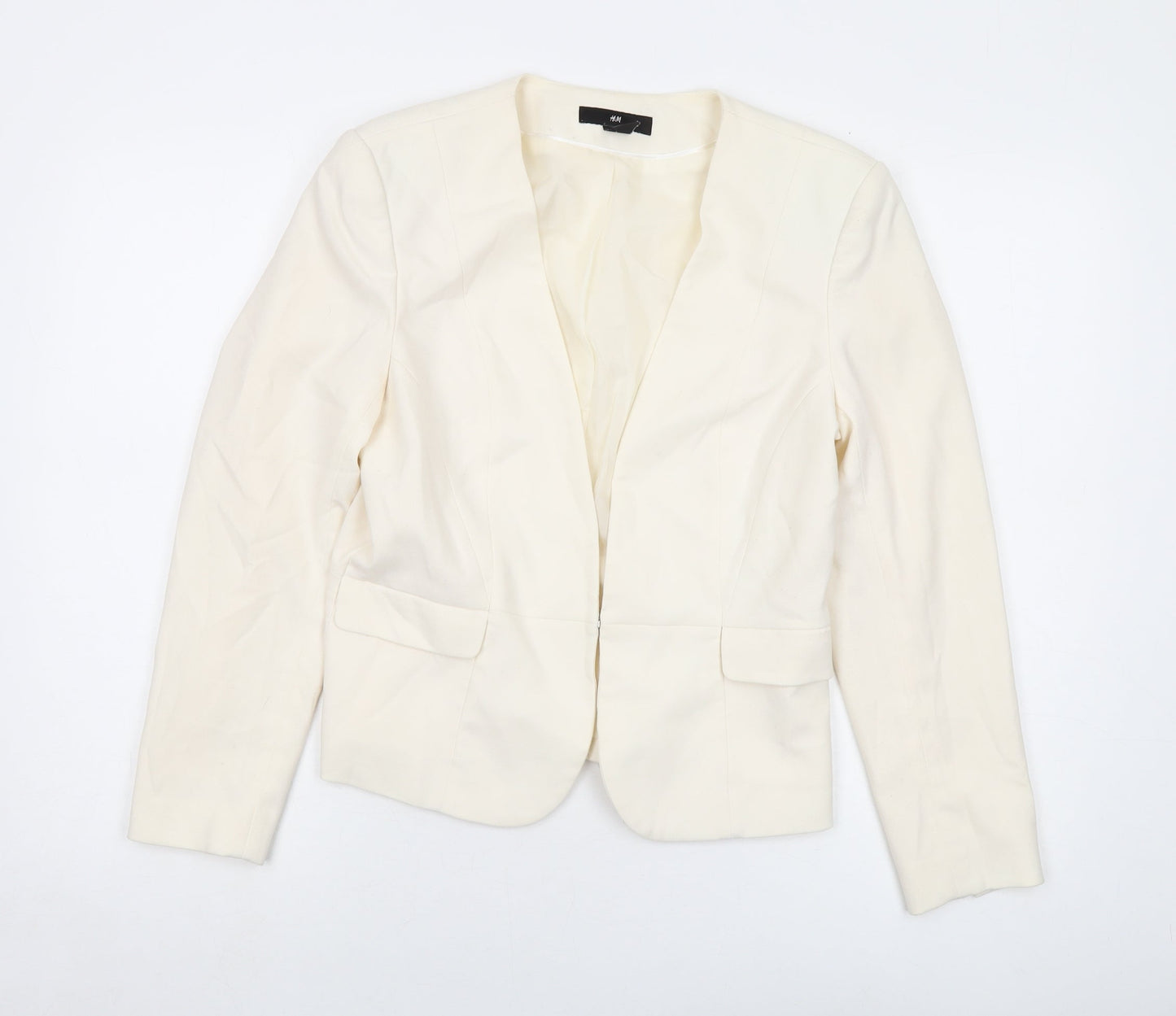 H&M Womens Ivory Jacket Size 12 Hook & Eye