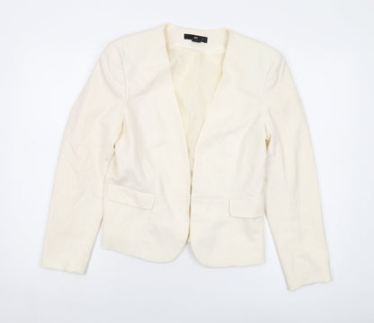 H&M Womens Ivory Jacket Size 12 Hook & Eye