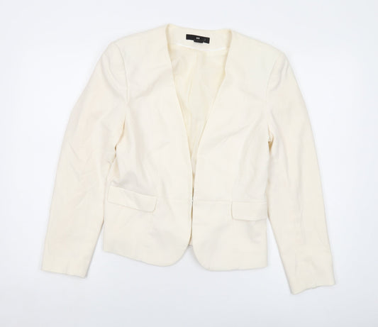 H&M Womens Ivory Jacket Size 12 Hook & Eye