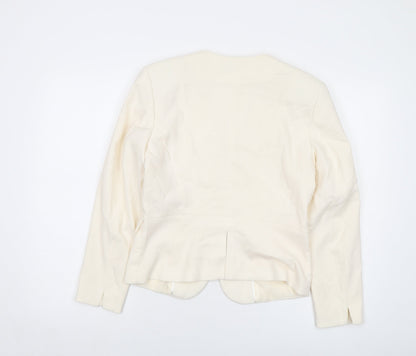 H&M Womens Ivory Jacket Size 12 Hook & Eye