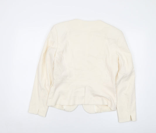 H&M Womens Ivory Jacket Size 12 Hook & Eye