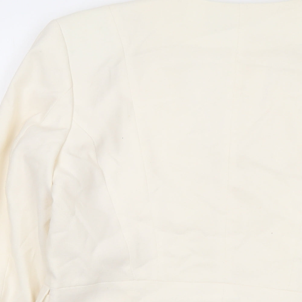 H&M Womens Ivory Jacket Size 12 Hook & Eye
