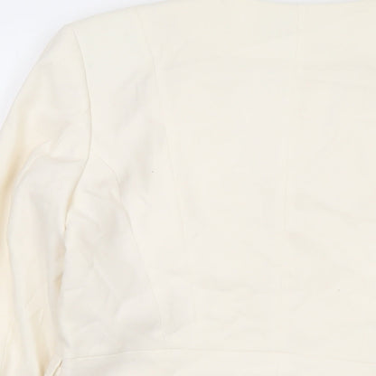 H&M Womens Ivory Jacket Size 12 Hook & Eye