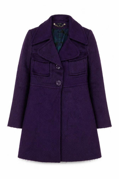 Full Circle Womens Purple Overcoat Coat Size 10 Button