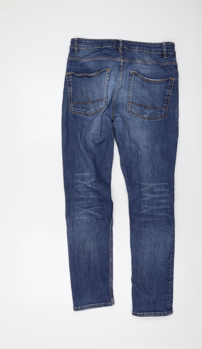 ASOS Mens Blue Cotton Skinny Jeans Size 29 in L30 in Regular Button
