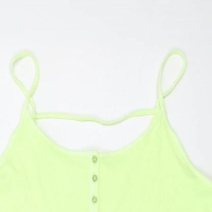 By Boutique Womens Green Cotton Bodysuit One-Piece Size XL Snap