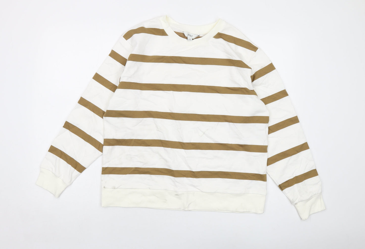 Womens UK Size M Marks and Spencer White Pullover Sweatshirt