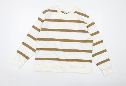 Womens UK Size M Marks and Spencer White Pullover Sweatshirt