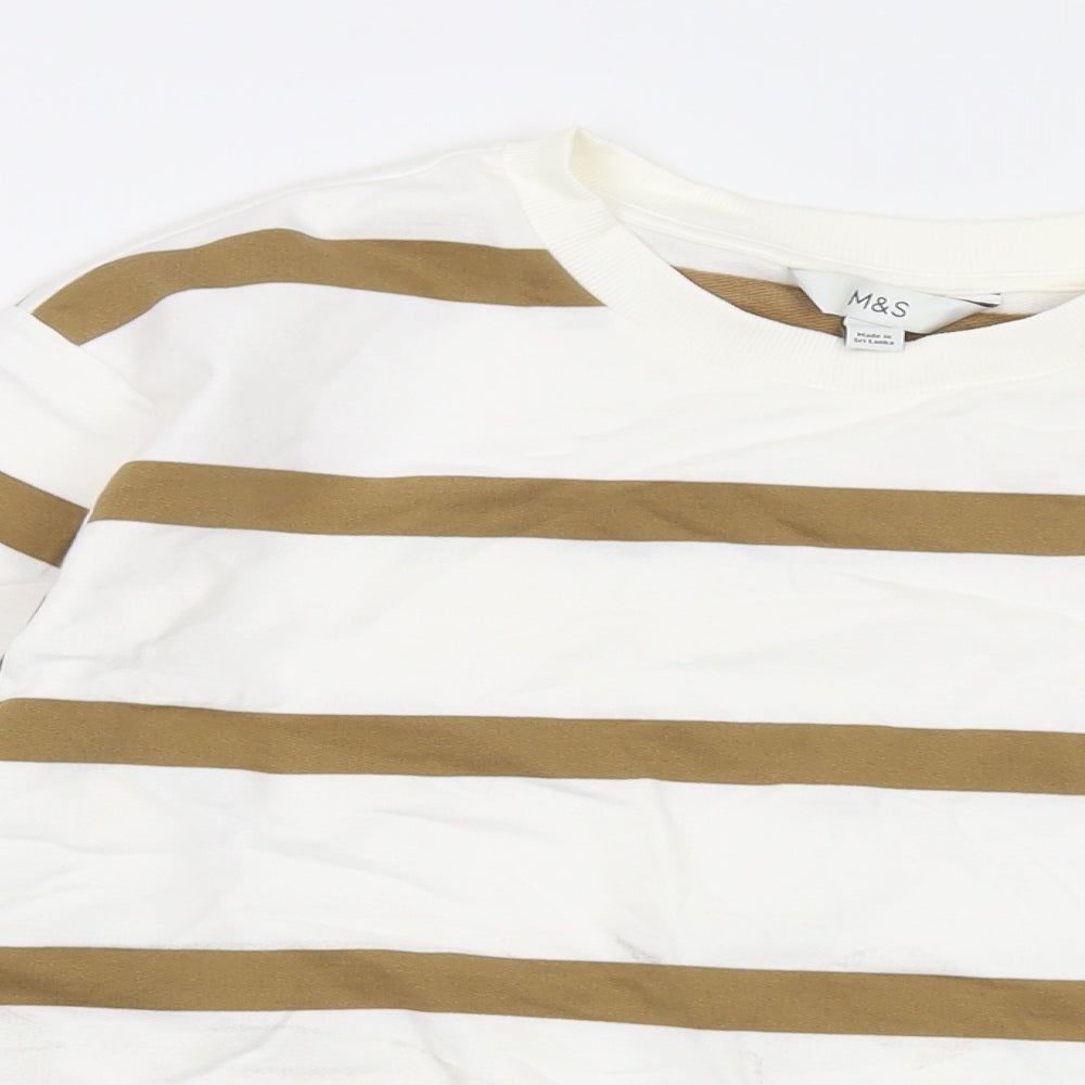 Womens UK Size M Marks and Spencer White Pullover Sweatshirt