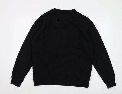Mens UK Size S Pull&Bear Black Pullover Sweatshirt
