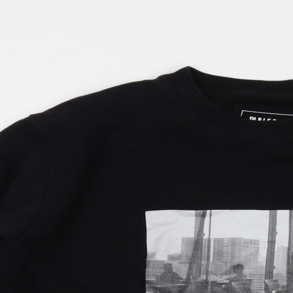 Mens UK Size S Pull&Bear Black Pullover Sweatshirt
