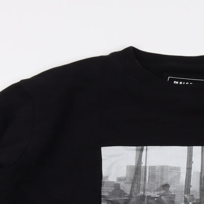 Mens UK Size S Pull&Bear Black Pullover Sweatshirt